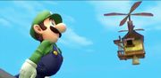 Luigi haciendo su Burla lateral.