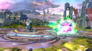 Tirador Mii lanzando el proyectil en Super Smash Bros. for Wii U.