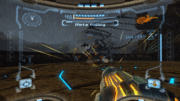 Meta Ridley causando una onda expansiva en Metroid Prime.