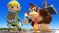 Toon Link, Link y Donkey Kong en el Campo de batalla SSB4 (Wii U).jpg