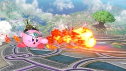Kirby usando Ataque ígneo.