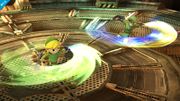 Link y Toon Link realizando el Ataque circular en este escenario.