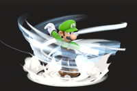 Vista previa de Ciclón Luigi en la sección de Técnicas de Super Smash Bros. Ultimate