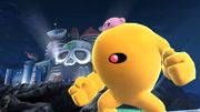 Kirby junto al Yellow Devil en Super Smash Bros. for Wii U.