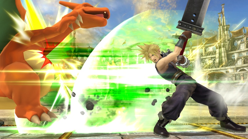 Archivo:Cloud atacando a Charizard en el Coliseo SSB4 (Wii U).jpg