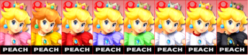 Archivo:Paleta de colores de Peach SSB4 (3DS).png
