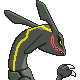 Imagen posterior de Rayquaza variocolor en Pokémon Platino