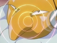 Hypno del Club de Amantes de los Pokémon usando hipnosis.