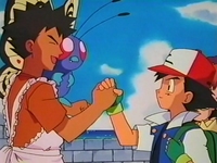 Brock se despide de Ash para trabajar con la profesora Ivy.