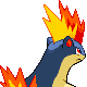 Imagen posterior de Quilava en Pokémon Diamante y Pokémon Perla