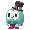 Rowlet con disfraz de Halloween