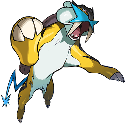 Archivo:Artwork de la distribución de Raikou del Festival de Pokémon legendarios.png