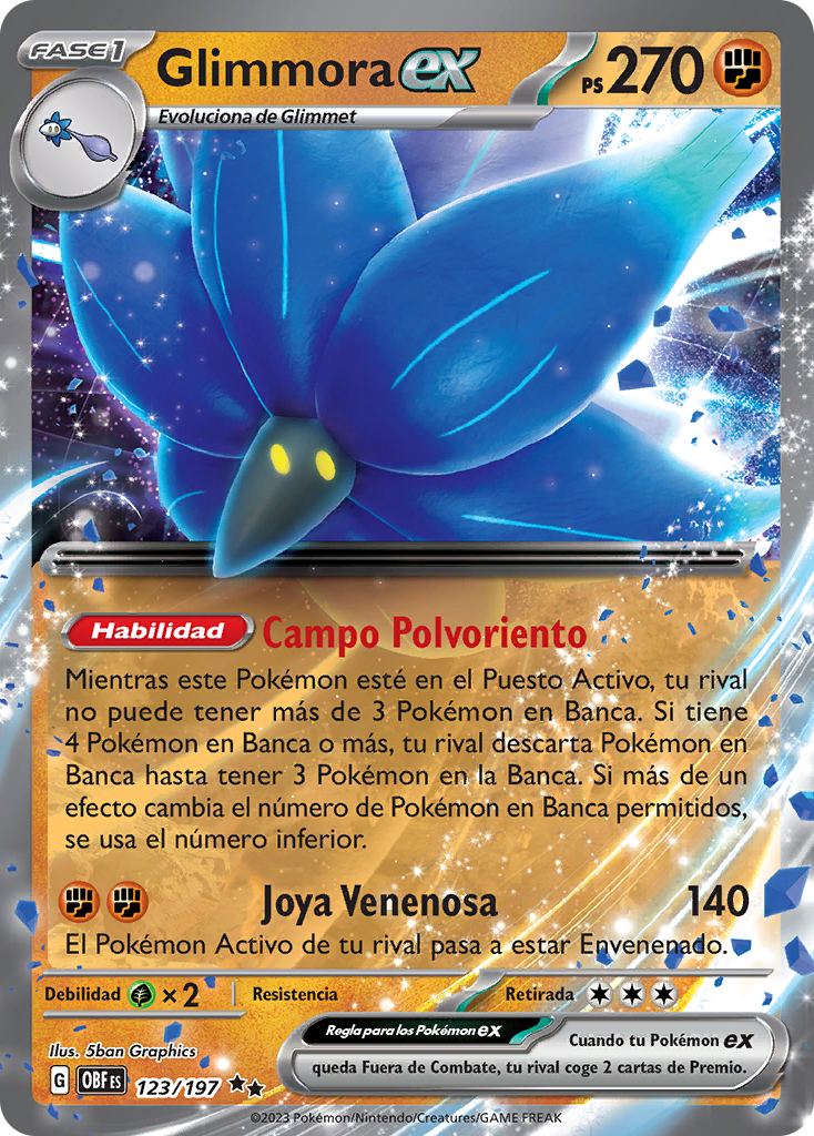 Pokemon - Glimmora Ex 213/197 - Fiamme Di Ossidiana - Carta Ultra Rara Full Art