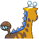Imagen posterior de Girafarig variocolor macho en Pokémon Oro HeartGold y Pokémon Plata SoulSilver
