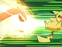 ...para golpear al Pikachu de Ash con más fuerza, al estar paralizado.