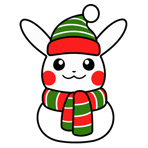 Archivo:Pegatina Pikachu muñeco de nieve Navidad 22 GO.png
