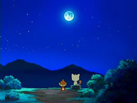 Archivo:EP522 Chimchar hablando con Meowth bajo la luz de la Luna.png