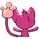 Imagen posterior de Aipom variocolor macho en Pokémon Platino