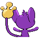 Imagen posterior de Aipom macho en Pokémon Diamante y Pokémon Perla