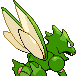 Imagen posterior de Scyther variocolor macho en Pokémon Diamante y Pokémon Perla