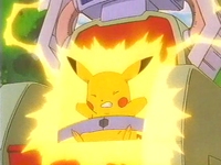 Pikachu usando Rayo.