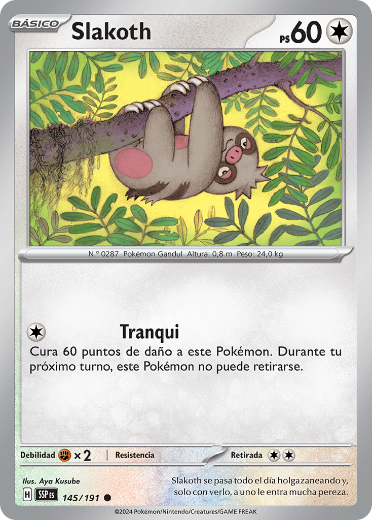 Slakoth (Chispas Fulgurantes TCG) - WikiDex, la enciclopedia Pokémon