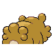 Imagen posterior de Bidoof variocolor macho en Pokémon Oro HeartGold y Pokémon Plata SoulSilver