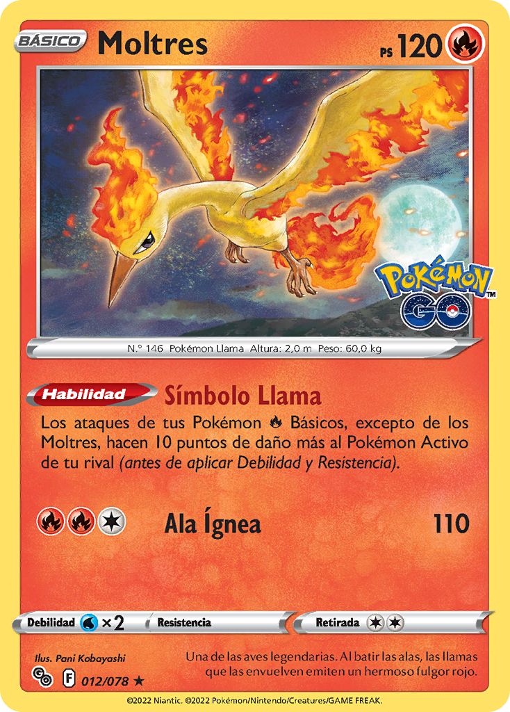 Moltres (Pokémon GO TCG) WikiDex, la enciclopedia Pokémon