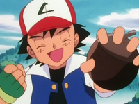 Ash con un bonguri negro