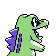 Imagen posterior de Totodile variocolor en Pokémon Cristal