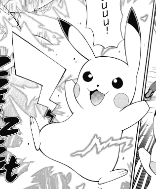 Pikachu de Ash usando rayo/atactrueno.