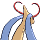 Imagen posterior de Milotic variocolor hembra en Pokémon Platino
