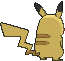 Imagen posterior de Pikachu macho en la sexta y séptima generación