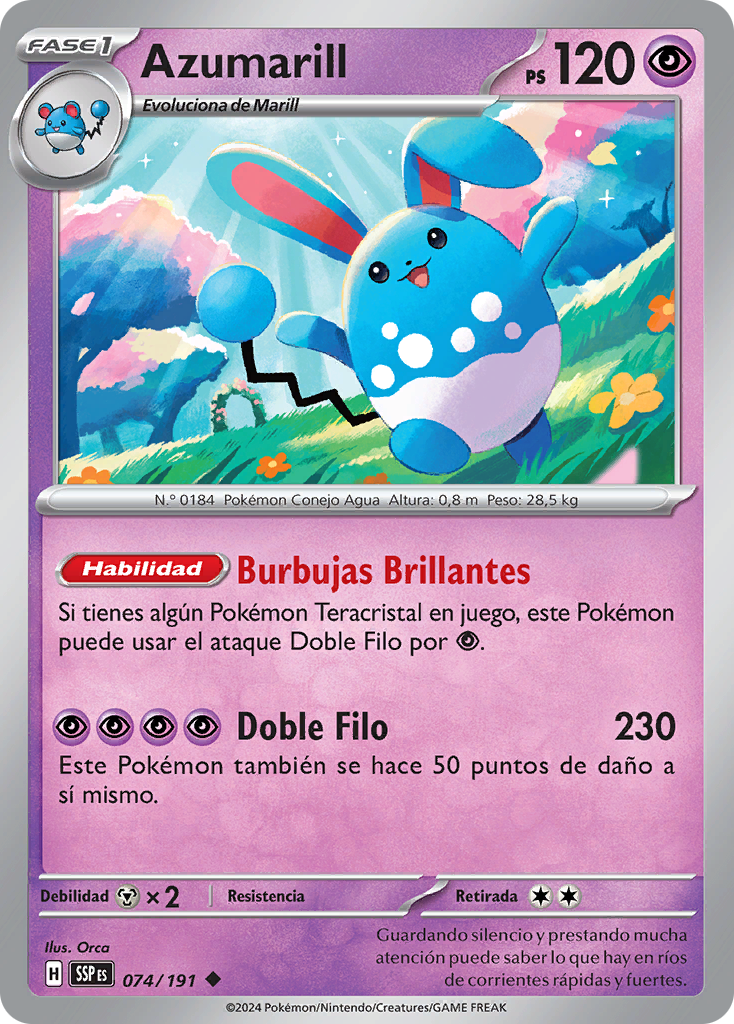 POKE Dann　④ Azumarill (Chispas Fulgurantes TCG) - WikiDex, la enciclopedia Pokémon