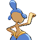 Imagen posterior de Medicham variocolor macho en Pokémon Platino