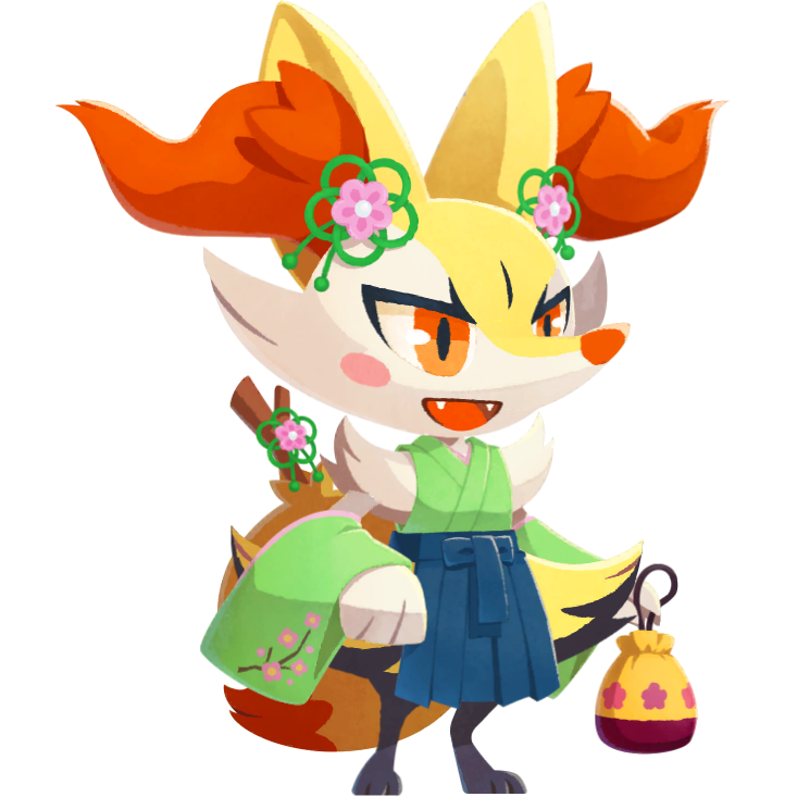 Archivo:Braixen Kimono Café Mix.png - WikiDex, la enciclopedia Pokémon