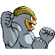 Imagen posterior de Machamp en Pokémon Diamante y Pokémon Perla