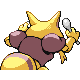 Imagen posterior de Kadabra variocolor hembra en Pokémon Oro HeartGold y Pokémon Plata SoulSilver
