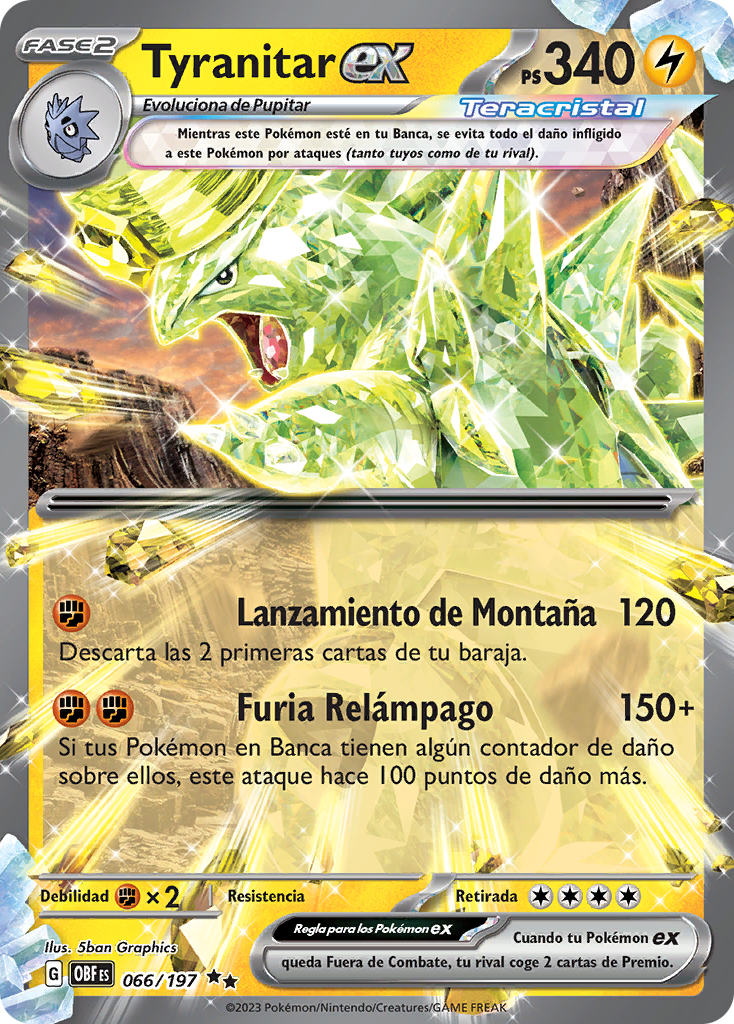 Tyranitar ex (Llamas Obsidianas TCG) - WikiDex, la enciclopedia