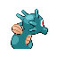 Imagen posterior de Horsea variocolor en Pokémon Rojo Fuego y Pokémon Verde Hoja