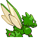 Imagen posterior de Scyther variocolor macho en Pokémon Platino