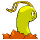 Imagen posterior de Meganium variocolor macho en Pokémon Platino