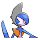 Imagen posterior de Gallade variocolor en Pokémon Platino