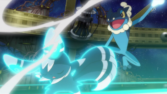 Archivo:EP896 Meowstic vs. Frogadier.png