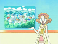 Archivo:EP524 Marian anunciando el concurso Pokémon de pueblo Sosiego.png