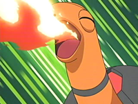 Torkoal usando lanzallamas.