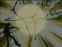 Pikachu de Ash usando impactrueno por tercera vez.