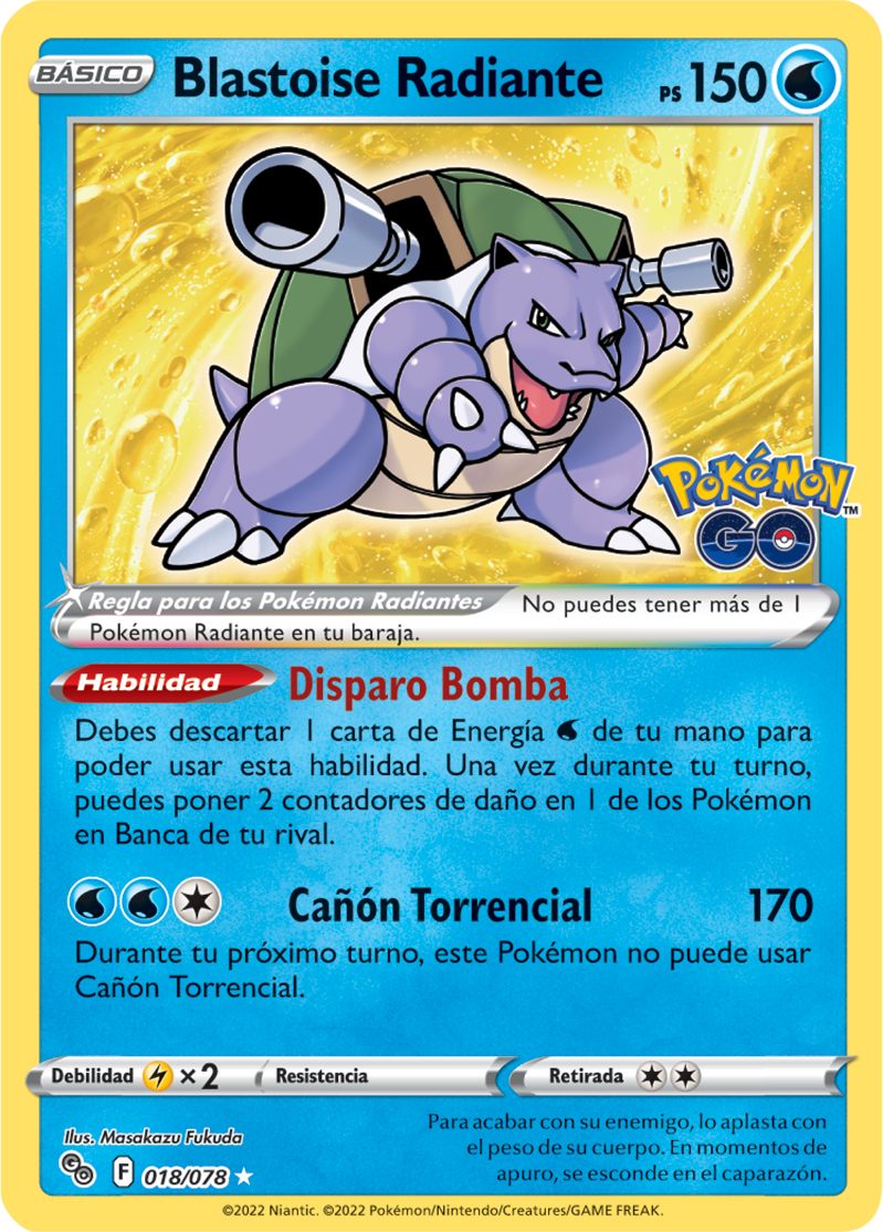 Blastoise Radiante (Pokémon GO TCG) WikiDex, la enciclopedia Pokémon