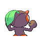 Imagen posterior de Nuzleaf variocolor macho en Pokémon Oro HeartGold y Pokémon Plata SoulSilver