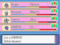 Drifblim de Fantina en el súper concurso de belleza en Pokémon Platino.